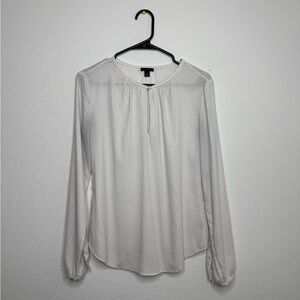 Ann Taylor White Polka Dot Blouse